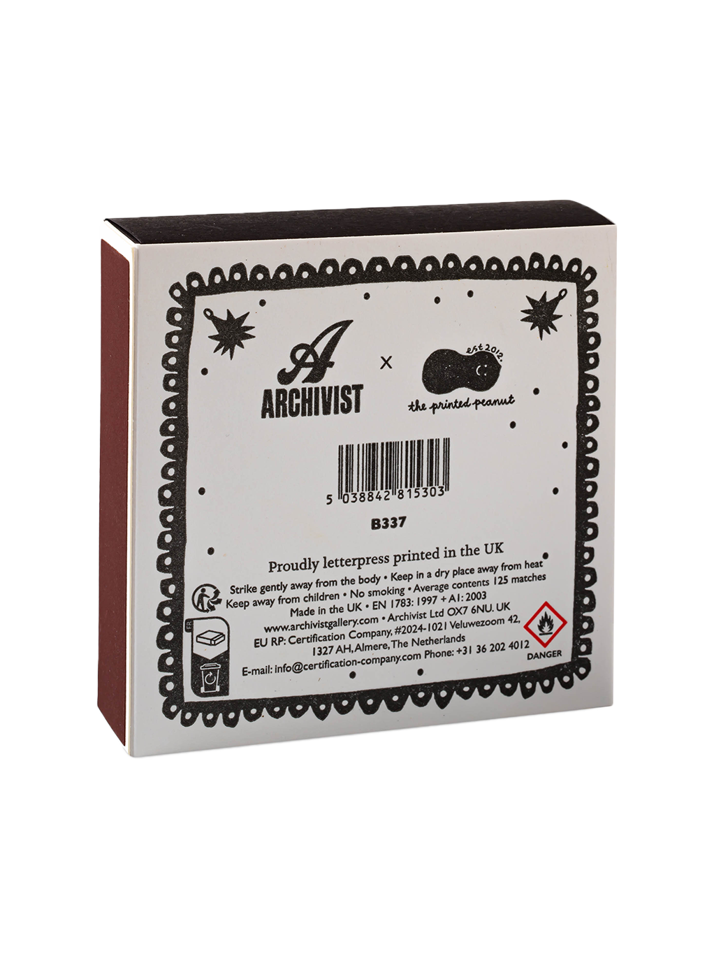 Luksusowe zapałki w ozdobnym pudełku Archivist Gallery BÉBÉ Concept