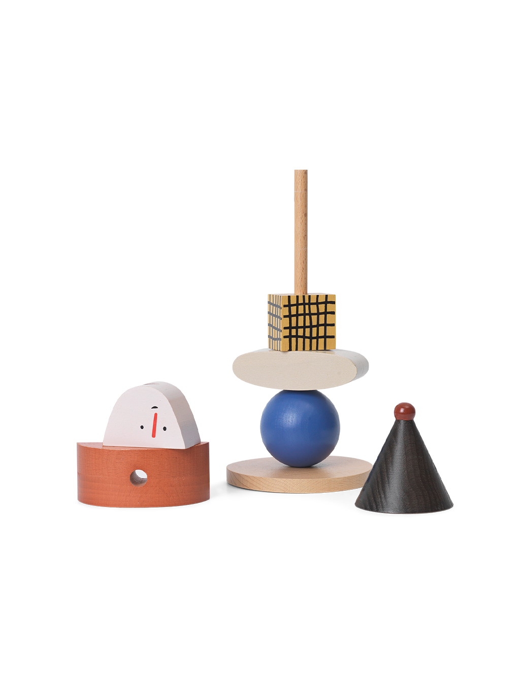 Drewniana układanka Figure stacking blocks Ferm Living BÉBÉ Concept