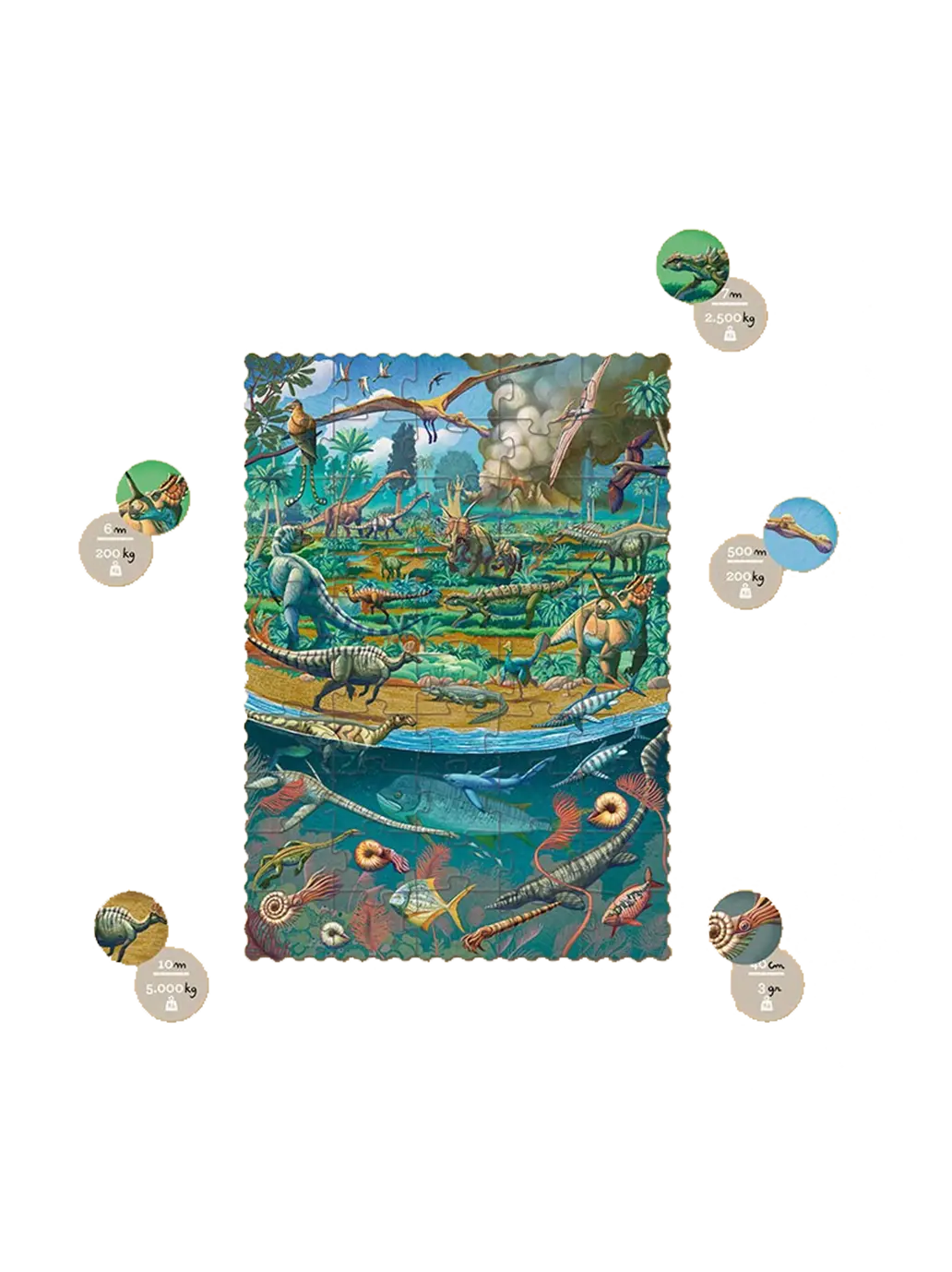 Puzzle kieszonkowe z grą obserwacyjną Dinozaury Londji BEBE Concept