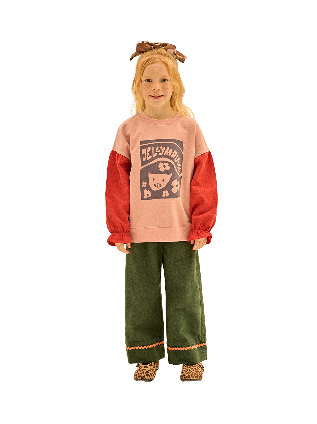 Pantalones tejidos Jellymallow Zigzag verdes
