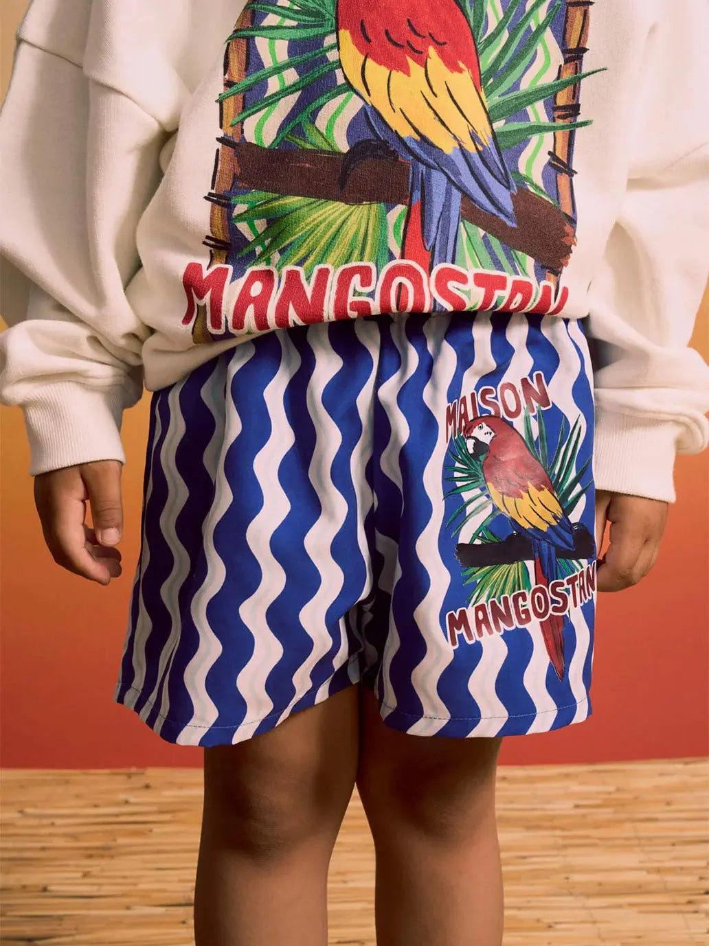 Loros Wavy Swimshorts Blue Maison Mangostan BEBE Concept