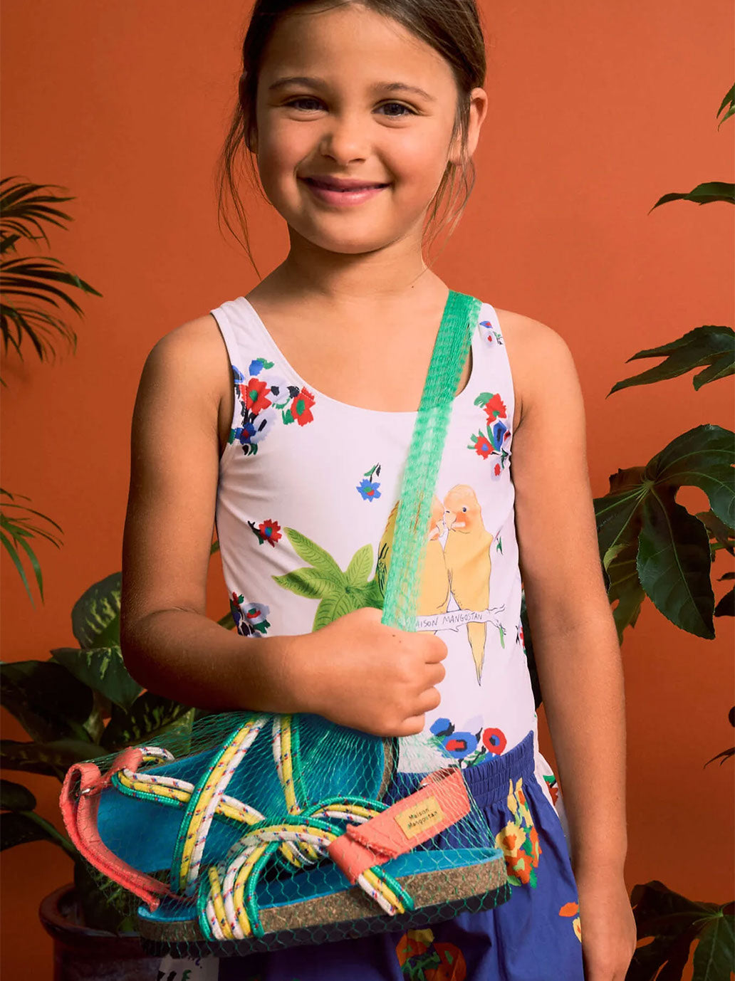 Blossom Birds Swimsuit White