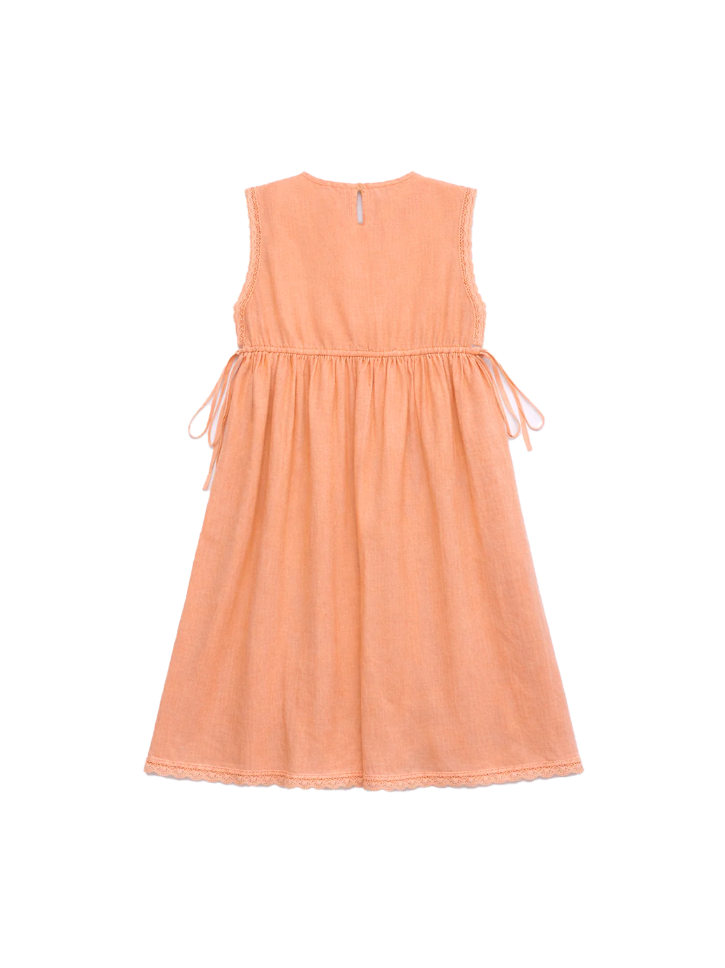 Birds Embroidered Dress Orange