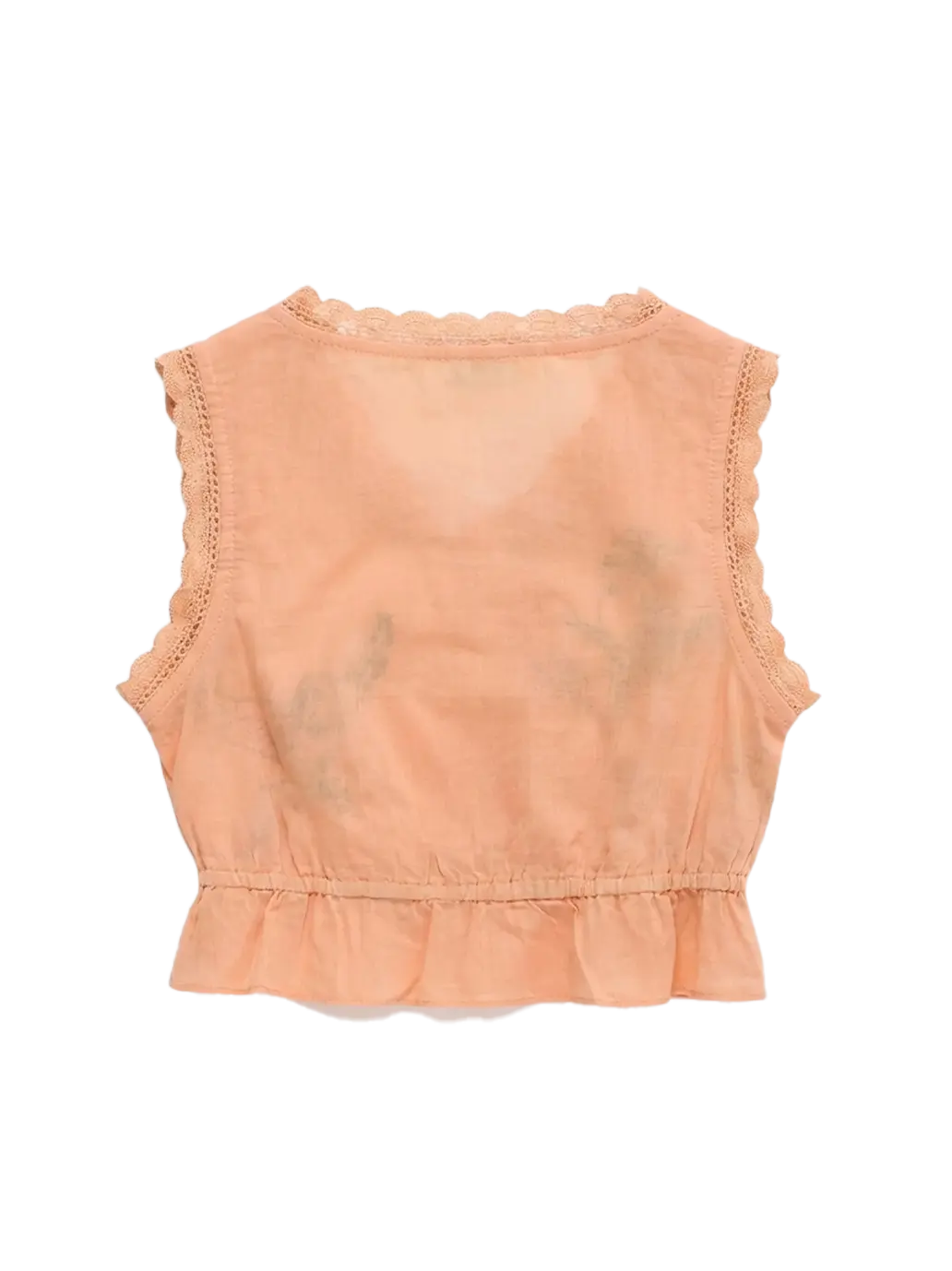 Birds Embroidered Ruffle Top Orange Maison Mangostan BEBE Concept