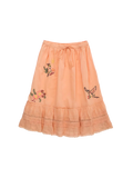 Birds Embroidered Skirt Peach Maison Mangostan BEBE Concept
