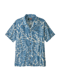 Herren Tidal Threads Camp Shirt BEES AND FLOWERS: STILL BLUE