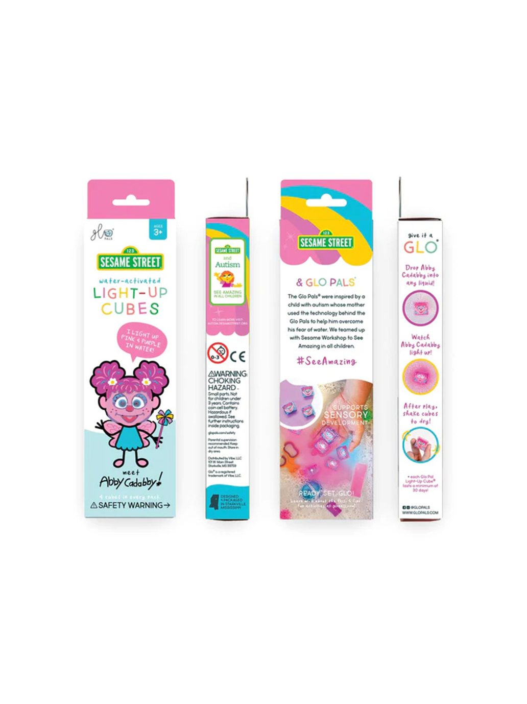 Kostki sensoryczne świecące w wodzie Ulica Sezamkowa Glo Pals BÉBÉ Concept