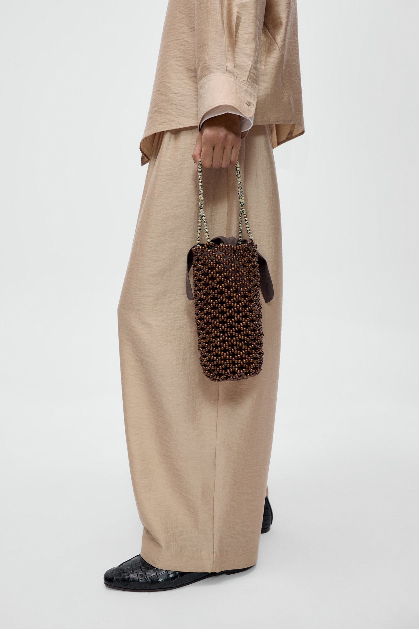 Handmade Wooden Beaded Bag