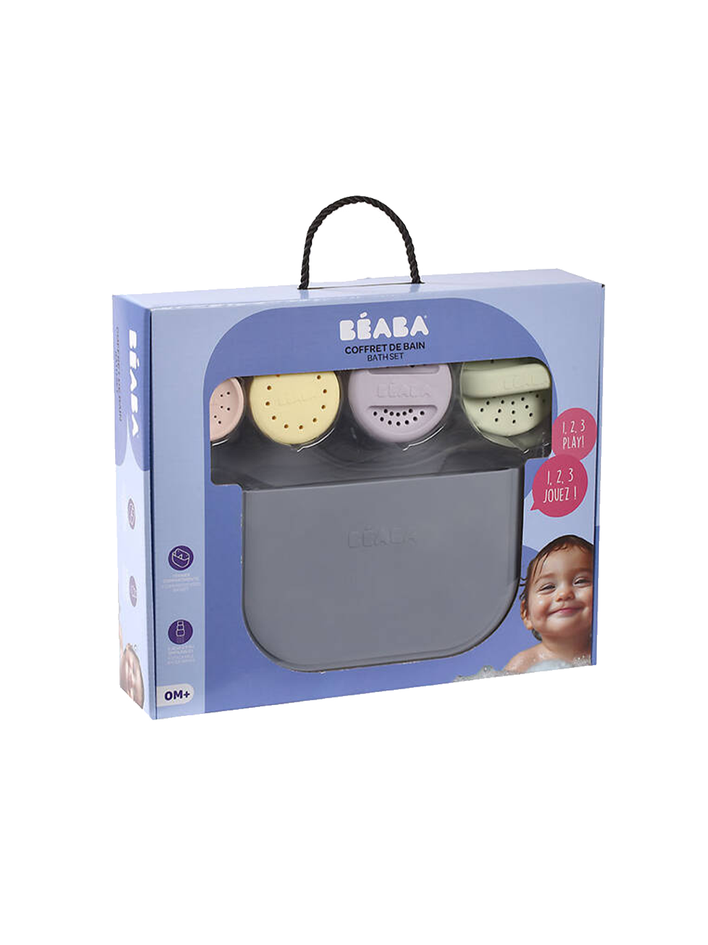 Silikonowy zestaw do kąpieli zabawki + organizer Beaba BÉBÉ Concept