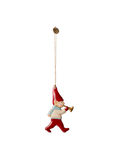 Metal christmas tree ornament PIXY WITH TRUMPET