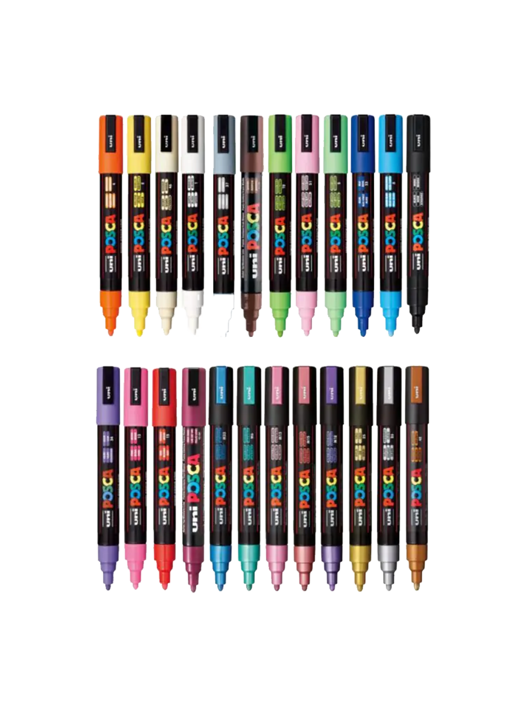 Duży zestaw markerów z farbą plakatową POSCA 20 szt UNI BÉBÉ Concept