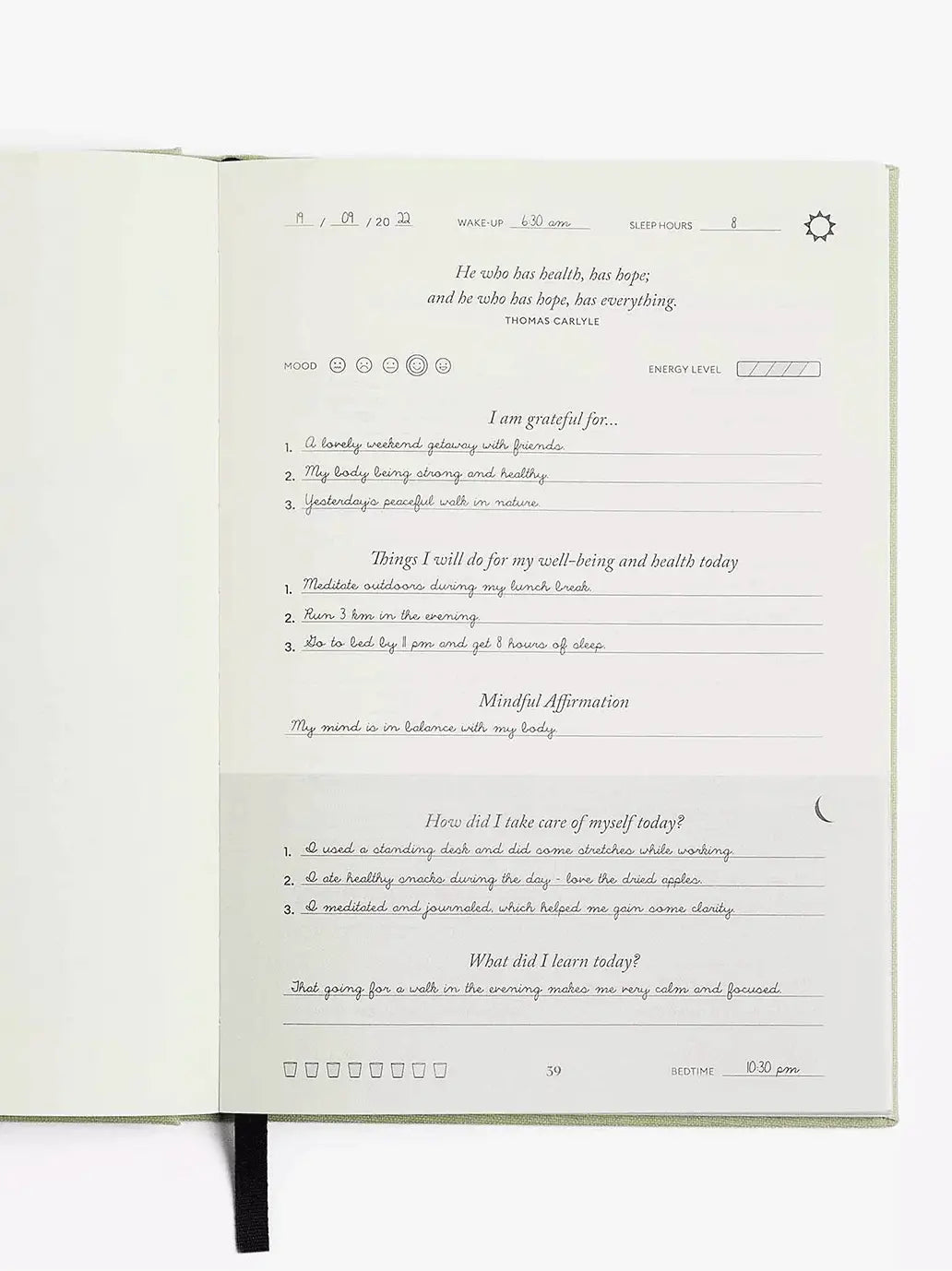 Notatnik The Five Minute Journal Fit Edition Intelligent Change BEBE Concept