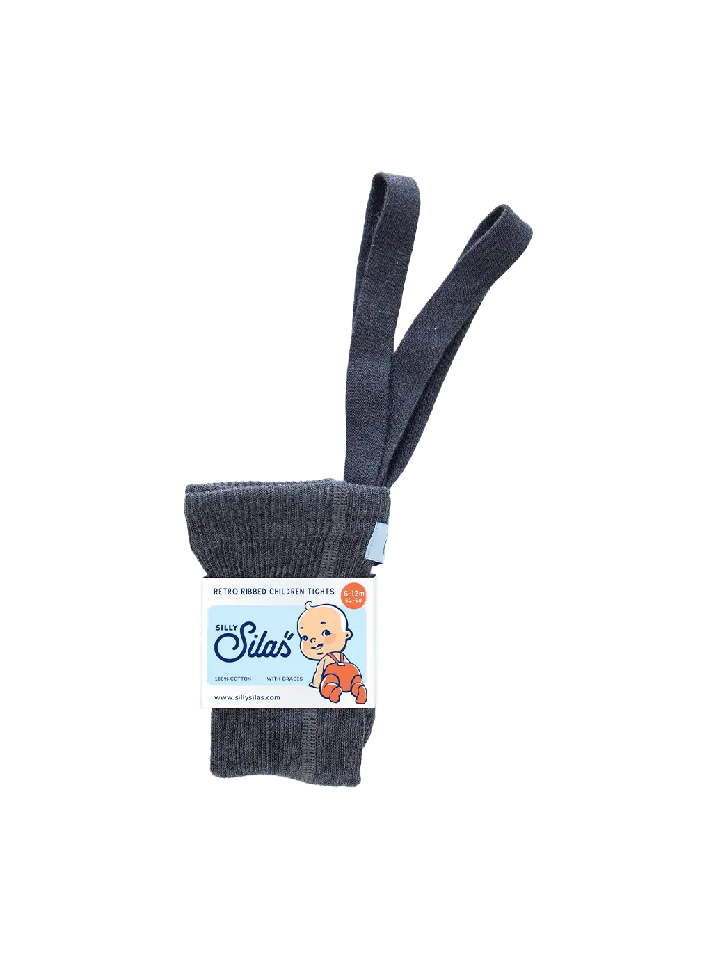 rajstopy z organicznej bawełny z szelkami w stylu vintage Silly Silas BEBE Concept