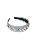 Ozdobna opaska do włosów z kryształami Caren Headband DUSTY BLUE