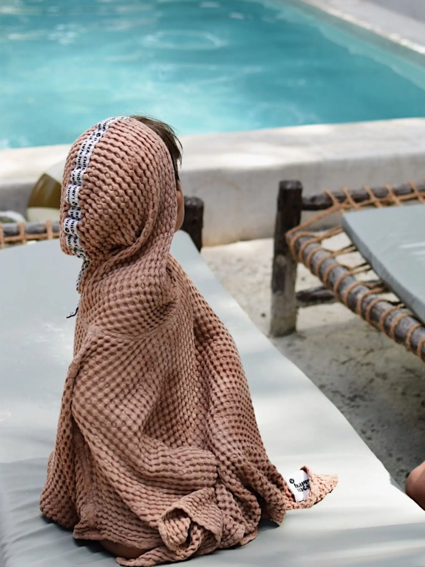 ponczo waflowe lniane Happymess BÉBÉ Concept