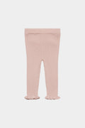 Legginsy z wełny merino Baby Ruffle Leggings PALE ROSE
