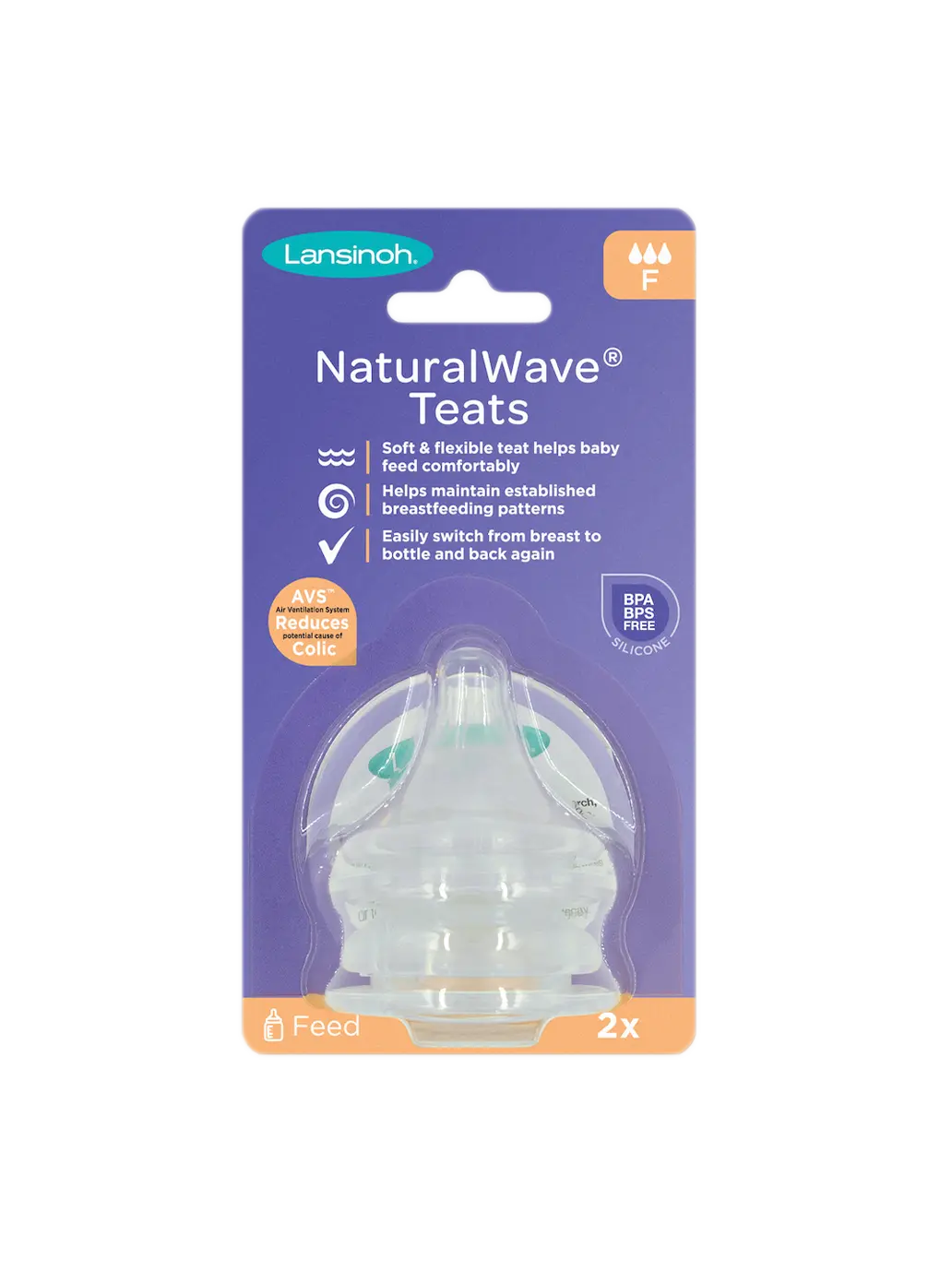 smoczki do szklanej butelki Lansinoh Natural Wave® 2 szt Lansinoh BEBE Concept