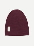 Gorro de lana merino fina PLUM BROWN