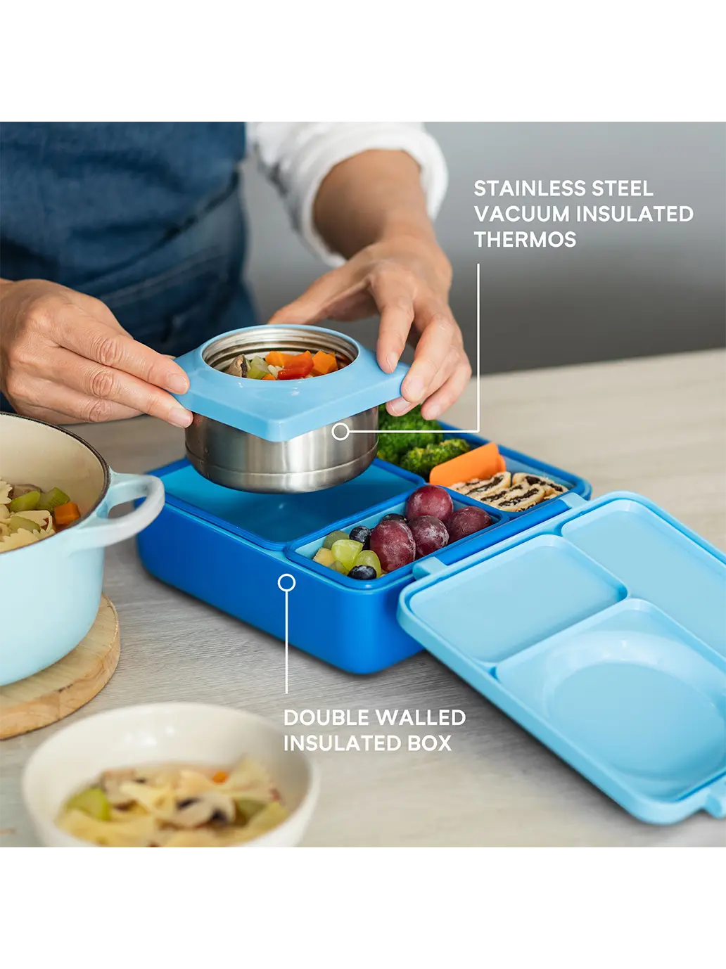 OmieBox lunchbox z termosem i przegródkami OMIE BEBE Concept