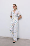 Jacinthe Woman Pant Multicolor Embroidery The New Society BEBE Concept