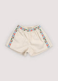 Malva Short Flower Embroidery Natural Denim The New Society BEBE Concept