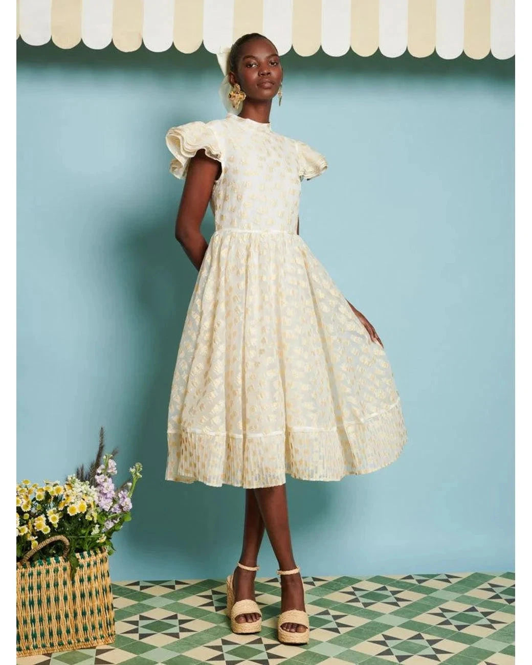 dark green summer wedding guest dress Lulu Bebe Blue Lace Ribbon Dress VICTORIA-BLUE 5202 main image 1