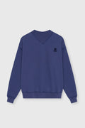 TNS Logo Rib Collar Woman Sweatshirt Blue Dephts BLUE DEPHTS