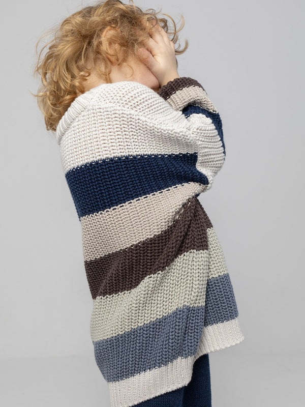 Dziecięcy sweter z bawełny organicznej stripes mutlicolor