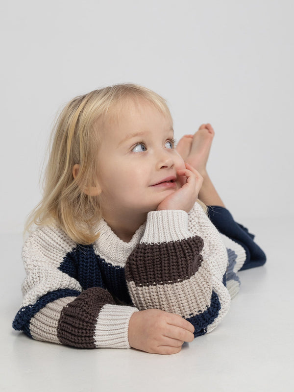 Dziecięcy sweter z bawełny organicznej stripes mutlicolor