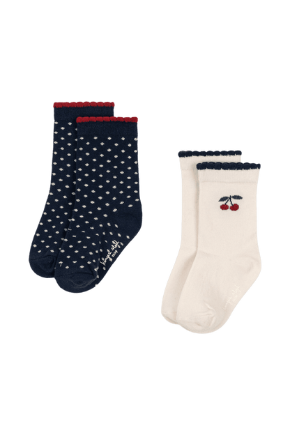 Lot de 2 paires de chaussettes à pois cerise CHERRY MIX