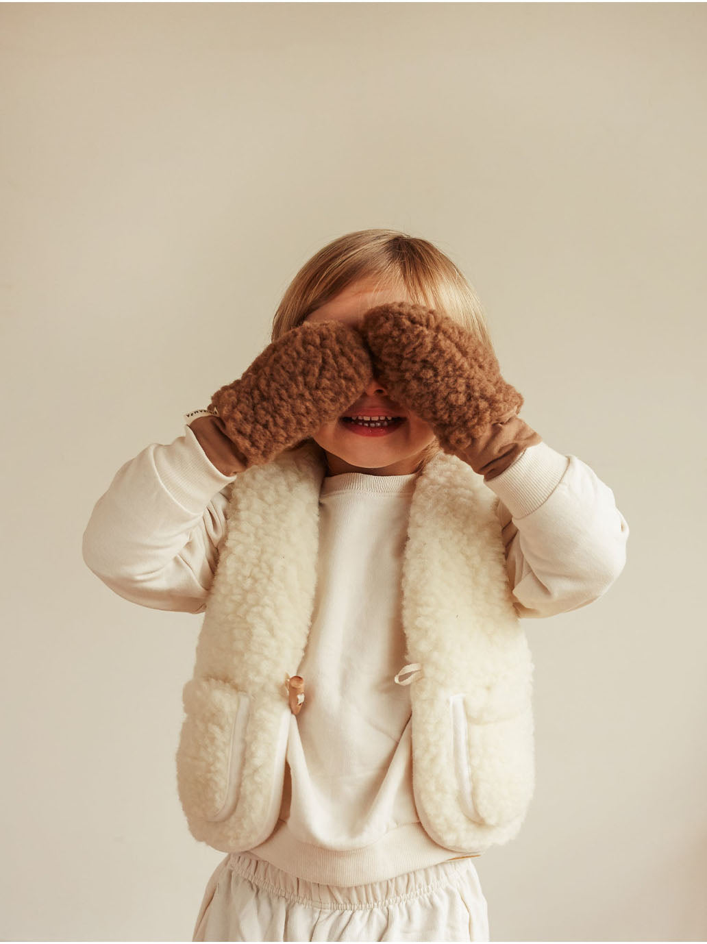 merino wool vest MILK