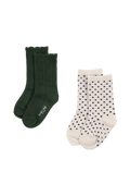 2 Pack Dot Socks KOMBU GREEN DOT
