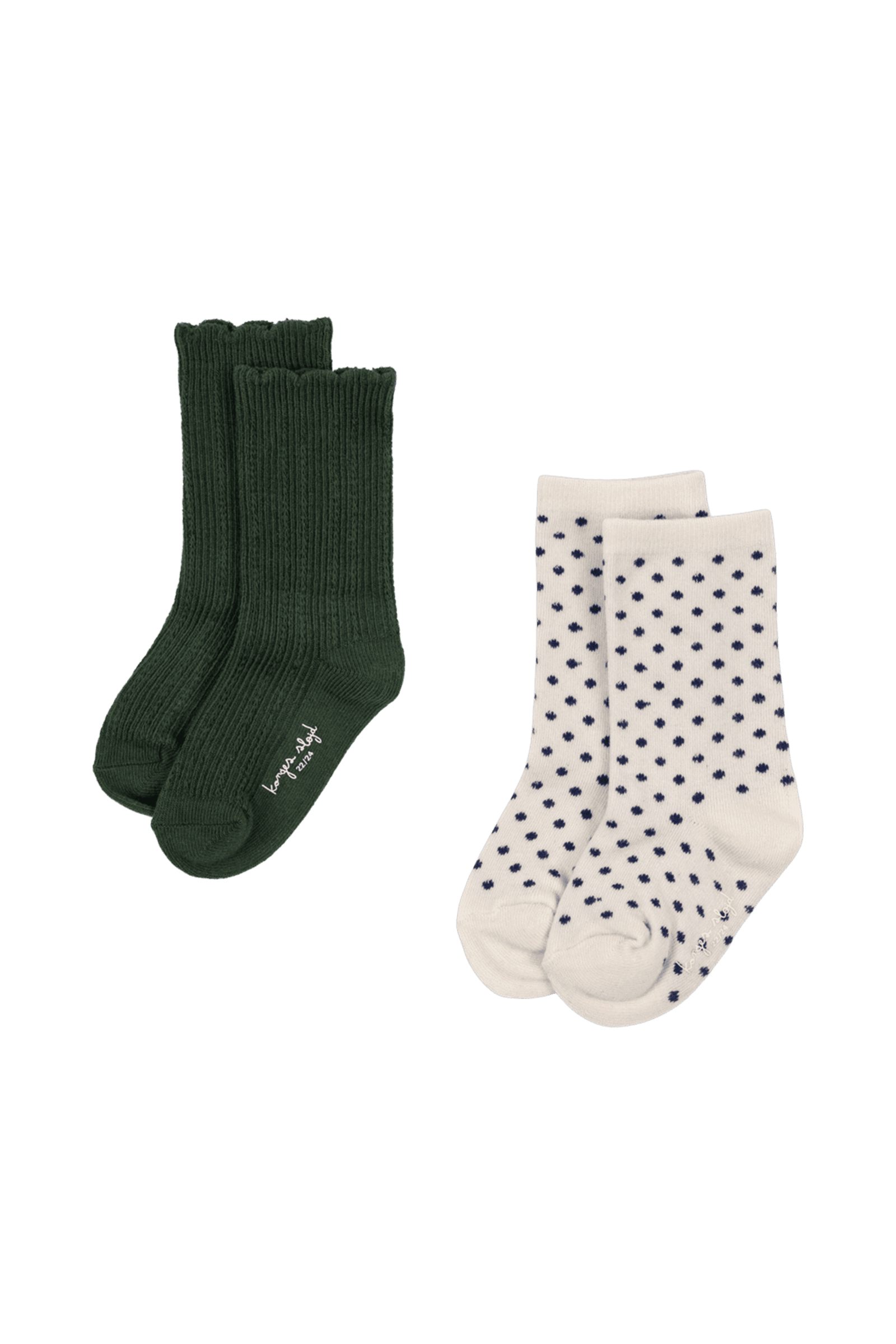 2 Pack Dot Socks KOMBU GREEN DOT