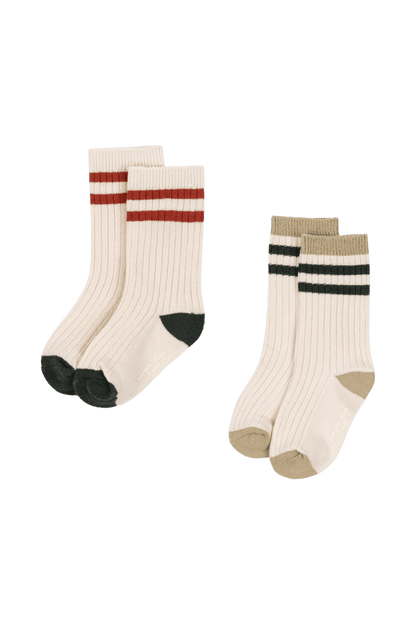 Skarpetki 2 Pack Rib Socks GREEN STRIPE
