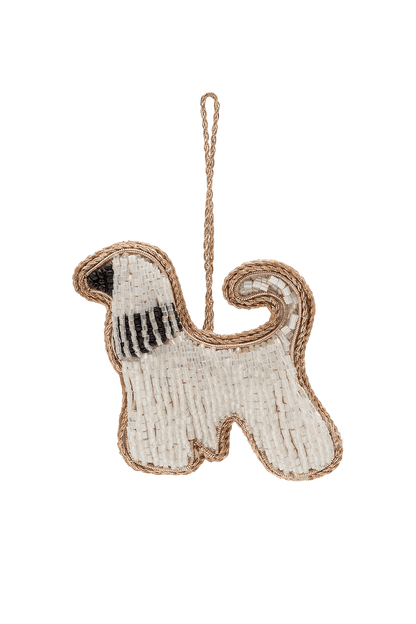 Ozdoba choinkowa Beaded Fancy Dog WHITE