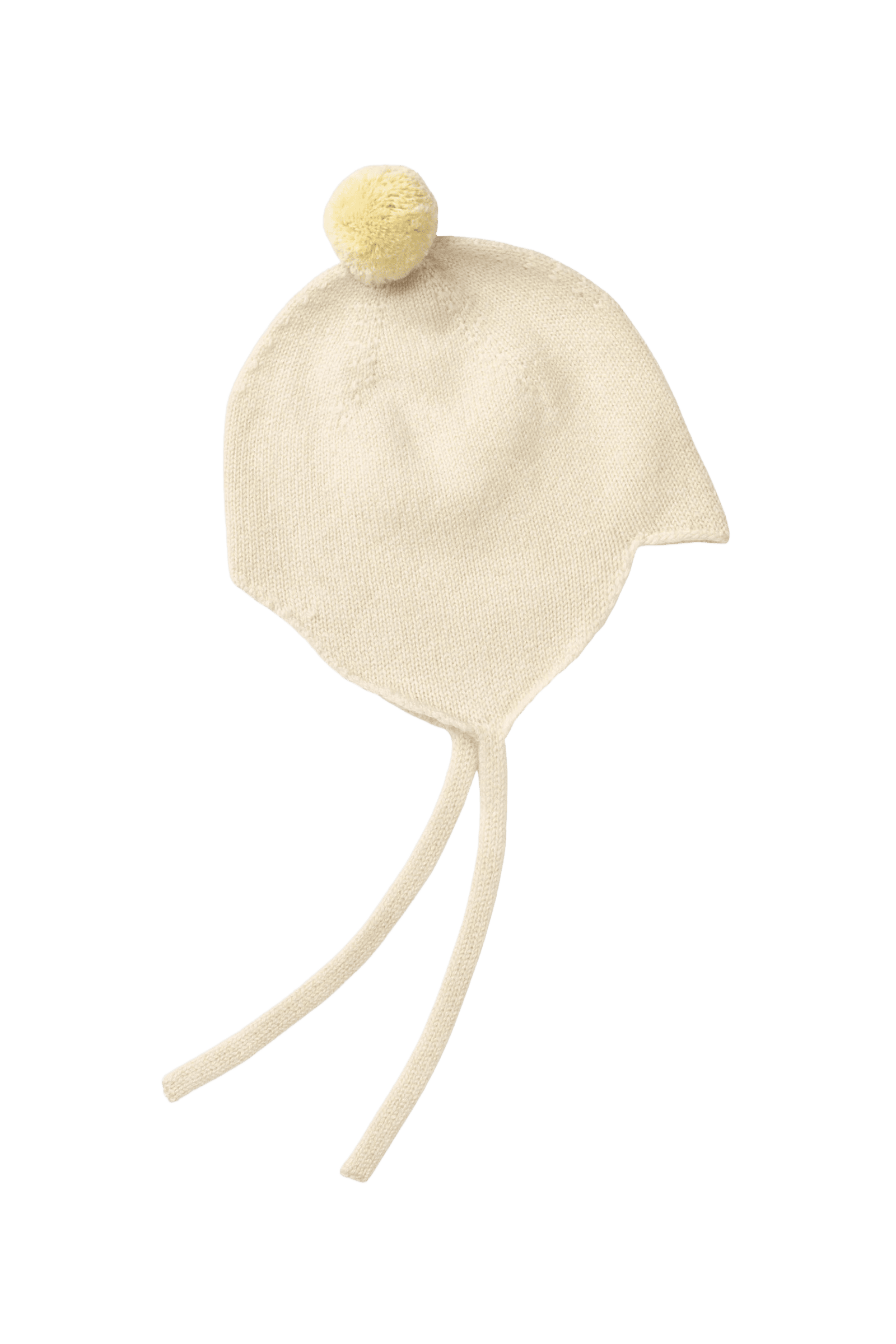 Kaszmirowa Bonetka Niemowlęca ECRU/LEMON