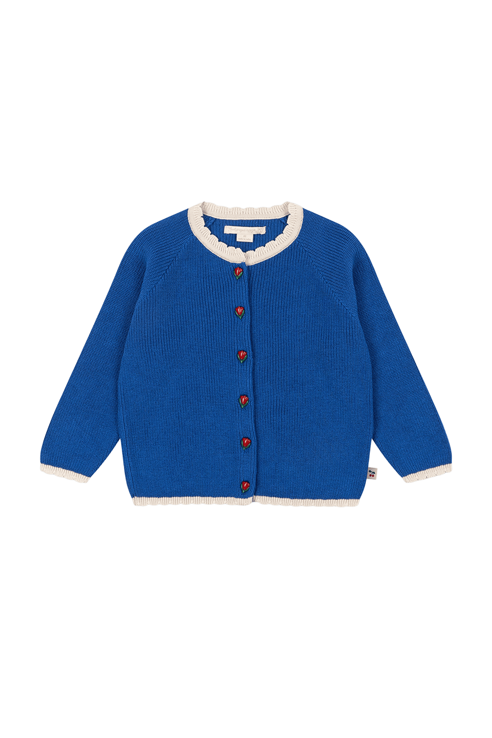 Sweter z bawełny organicznej Lallo Cardigan BLUE