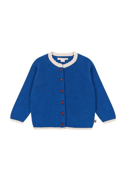 Sweter z bawełny organicznej Lallo Cardigan BLUE
