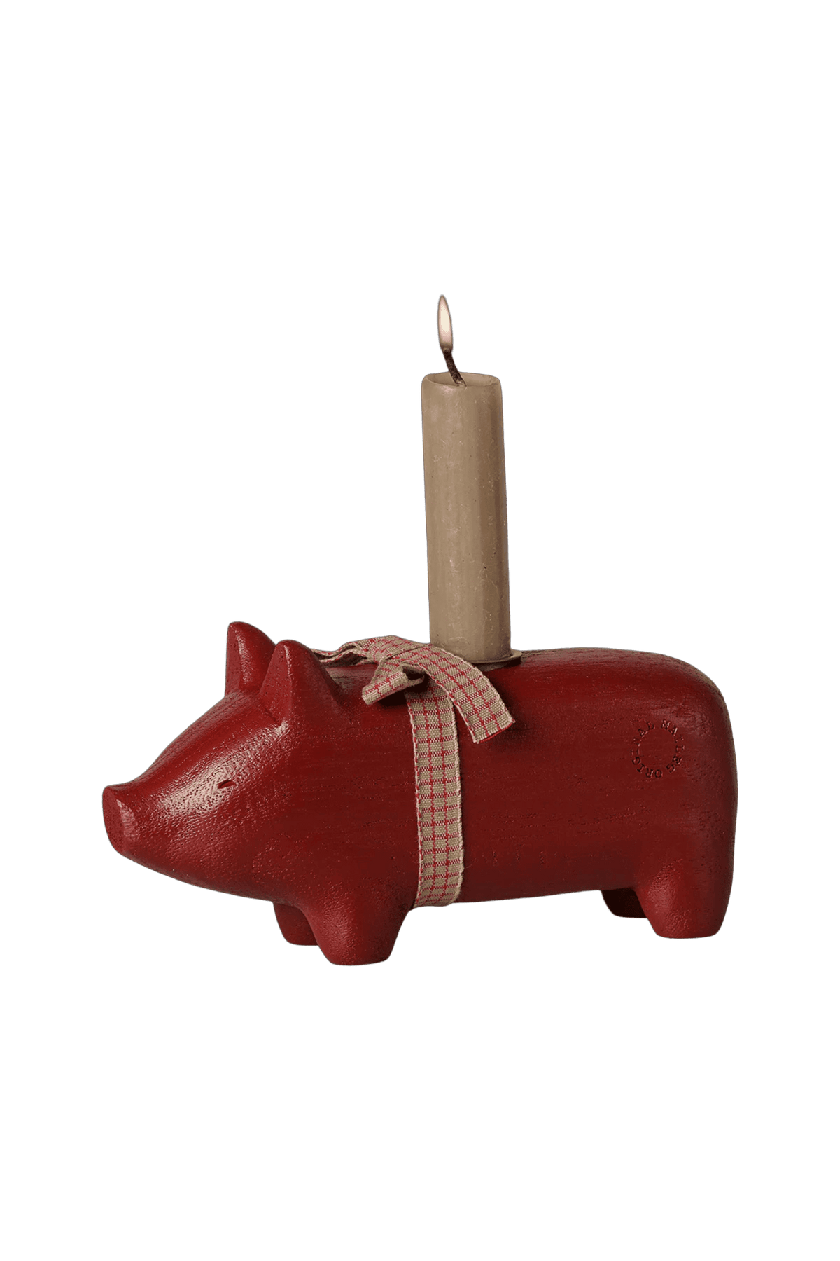 Drewniany świecznik Świnka Medium