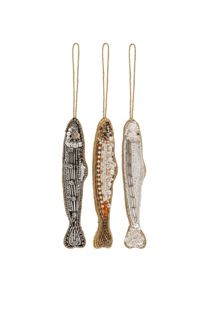 Zestaw ozdób choinkowych Beaded Sardine MULTICOLOUR
