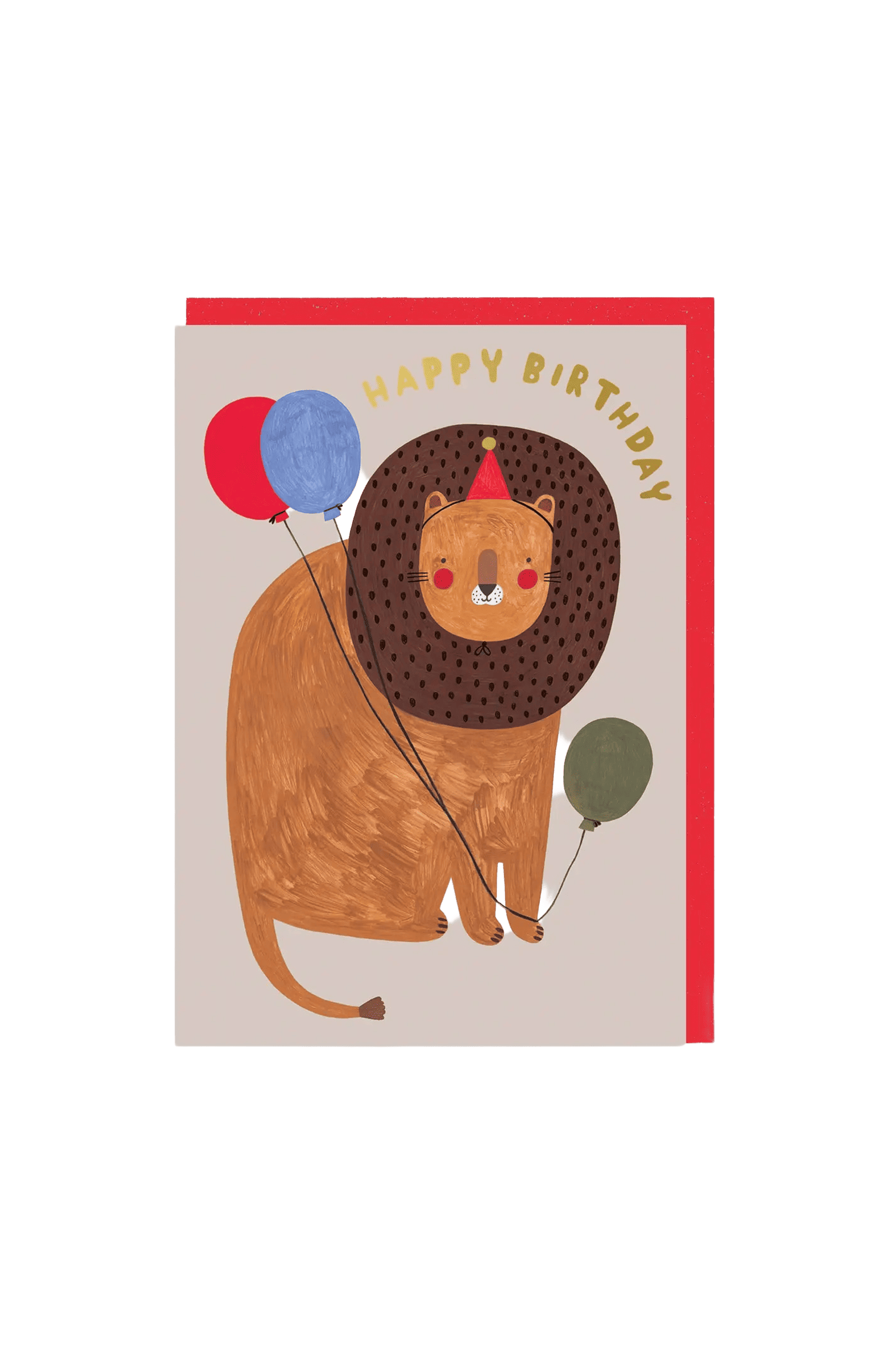 Kartka urodzinowa Lion with Balloons