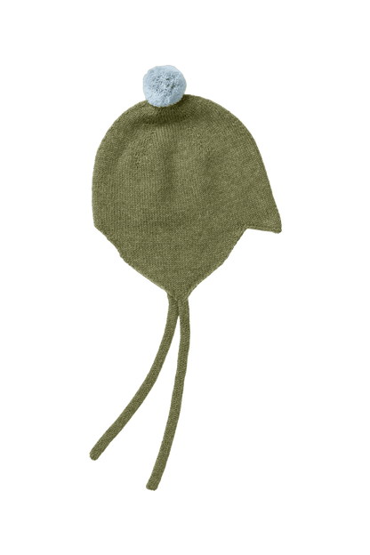 Bonnet bébé en cachemire IVY/BLUE MIST