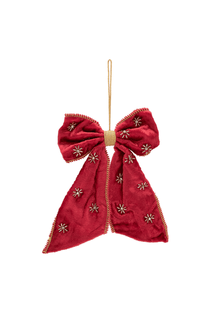 Ozdoba choinkowa Beaded Crimson Luxe Bow RED