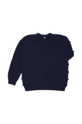 Sweter damski z wełny merino Popcorn NAVY