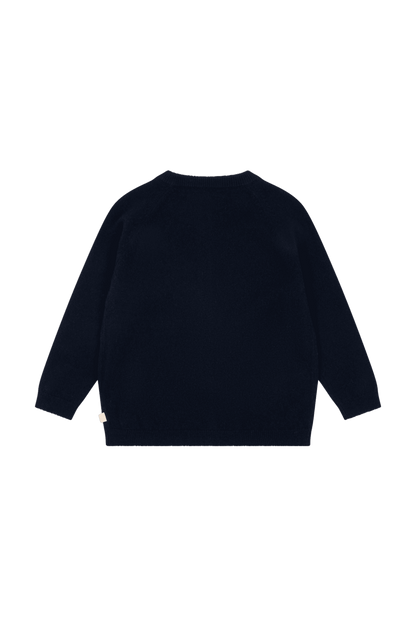 Wełniany sweter z ozdobnymi guzikami Cattie Cardigan BLUE