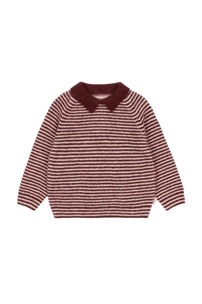 Pull en laine d'alpaga Pipo Polo MAHOGANY STRIPE