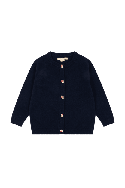 Wełniany sweter z ozdobnymi guzikami Cattie Cardigan BLUE