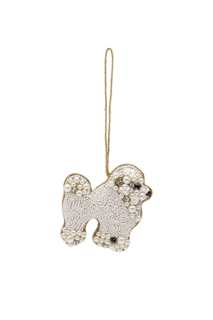 Ozdoba choinkowa Beaded Poodle WHITE