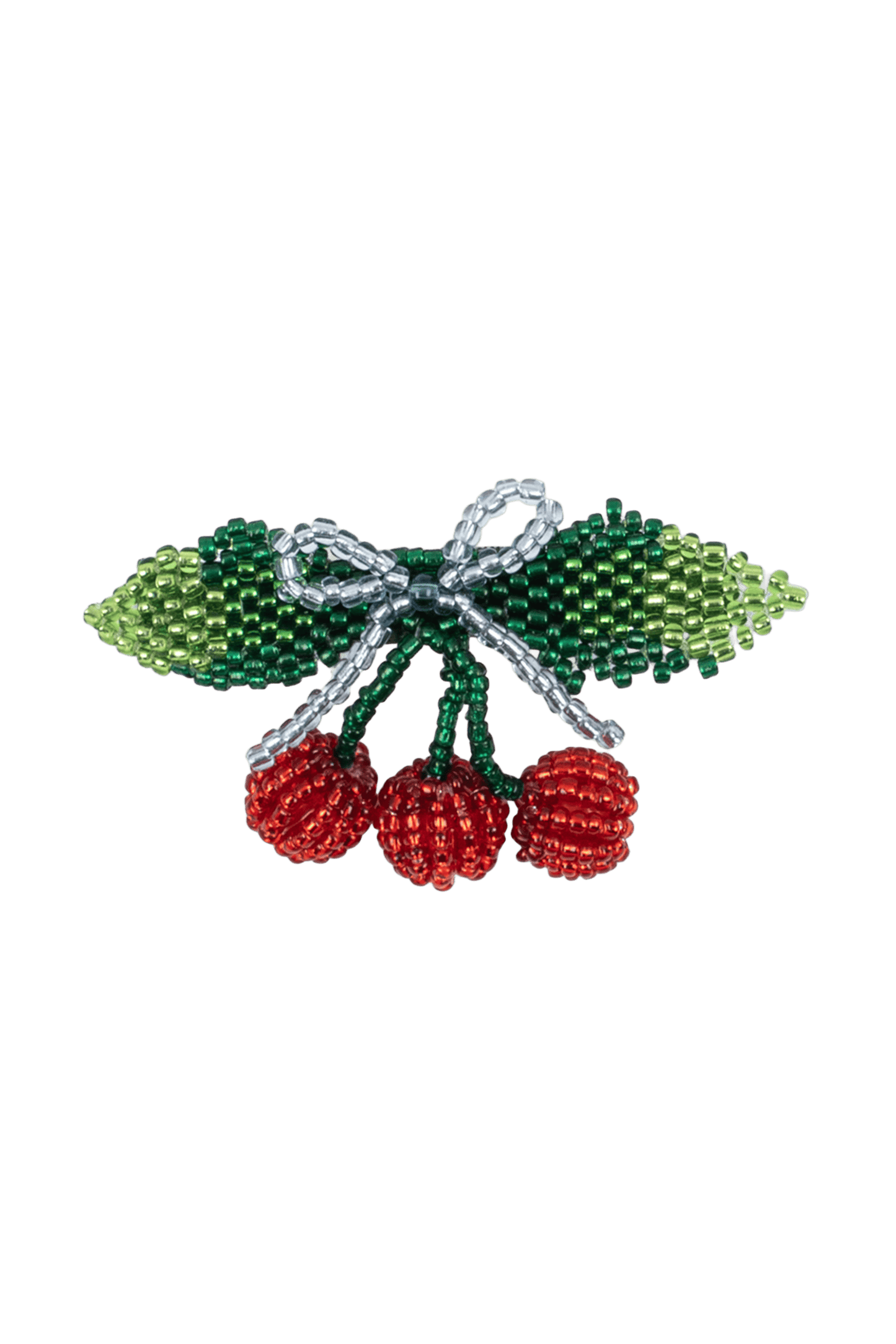 Spinka Beaded Cherry Bow Big Hair Clip