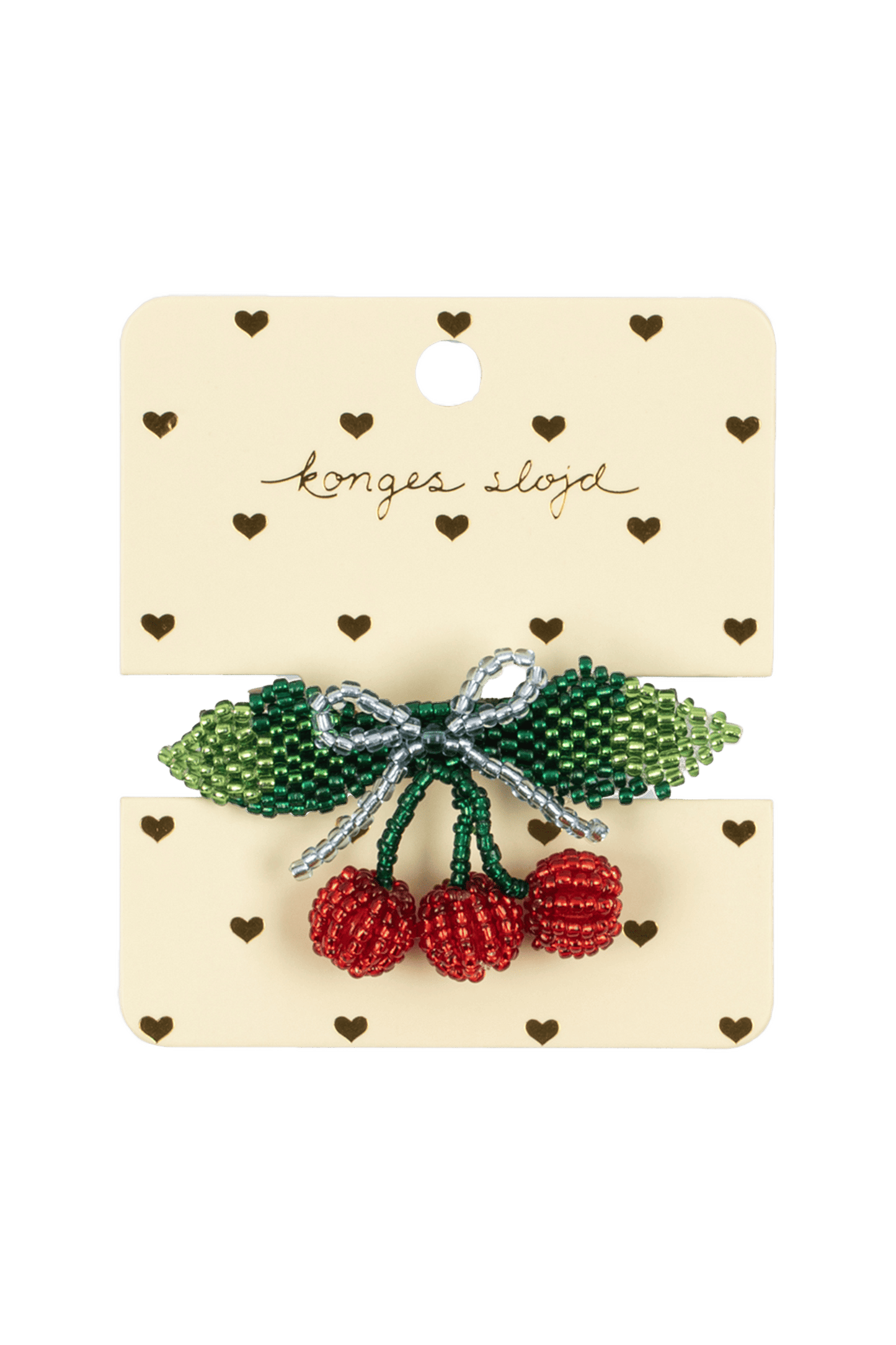 Spinka Beaded Cherry Bow Big Hair Clip